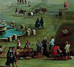 Detalle de la vida en la plaza.